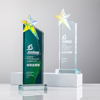 ADL Star Crystal Glass Award Trophy with Polished Engraved Logo High Quality Business Gift School Events Awards
