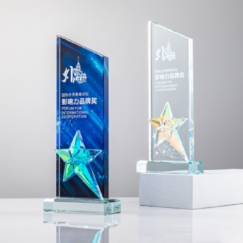 ADL Star Crystal Glass Award Trophy with Polished Engraved Logo High Quality Business Gift School Events Awards