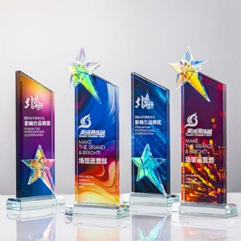 ADL Star Crystal Glass Award Trophy with Polished Engraved Logo High Quality Business Gift School Events Awards