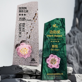 Custom Crystal Marble Annual Ceremony Award Trophy Plaque UV Print Logo Engraved for Corporate Annual Ceremony Wholesale Bulk