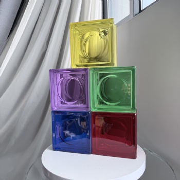 ADL Hollow Decorative Color Glass Bricks Blocks Fire-Resistant Waterproof Space Partition Wall Glass Tiles