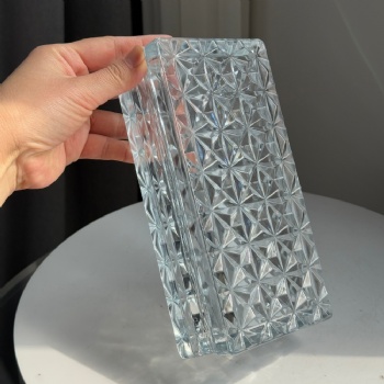 Wholesale 50*100*200mm Hollow Clear Glass Blocks Diamond Pattern Decorative Building Blocks for Indoor & Outdoor Wall