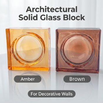 Solid Glass Brick  Block 150x150x60mm Custom Color High Strength Building Block Club Showroom Villa for Architectural Wall Decor