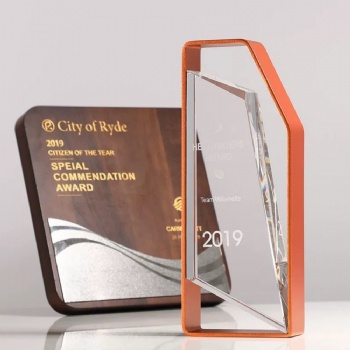 ADL New Design Crystal Glass Metal Trophy Awards for Sports Trophy Business Souvenir Gifts Carved Crystal Awards