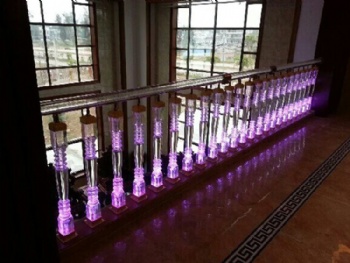 Square crystal glass baluster for home use with led light