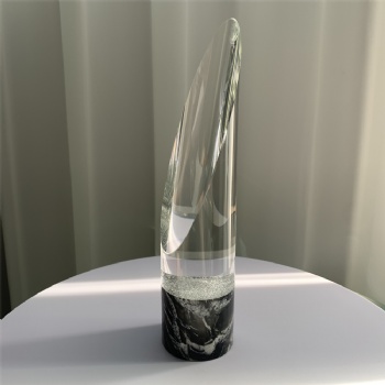 ADL K9 Elliptical High-Quality Crystal Glass Trophy Awards with Stone Base Souvenir Gifts Awards for Sports