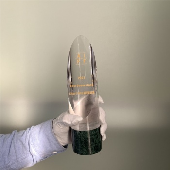ADL K9 Elliptical High-Quality Crystal Glass Trophy Awards with Stone Base Souvenir Gifts Awards for Sports
