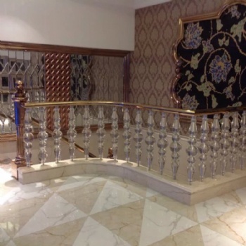 Crystal glass balusters for villa staircase